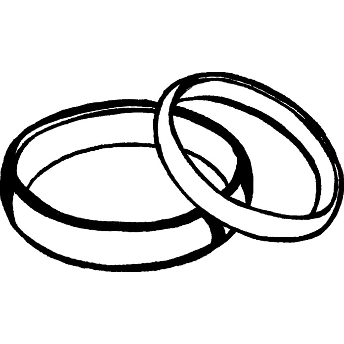 'Wedding Rings' Unmounted Rubber Stamp -  For Crafting, Scrapbooking and Card Making - Size A7 (RS00000099)