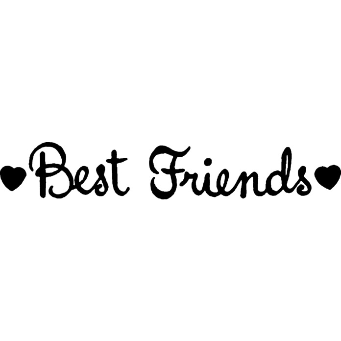'Best Friends Text' Unmounted Rubber Stamp - For Crafting, Scrapbooking and Card Making (RS001652)