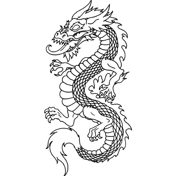 'Chinese Dragon' Unmounted Rubber Stamp -  For Crafting, Scrapbooking and Card Making - Size A7 (RS00001774)