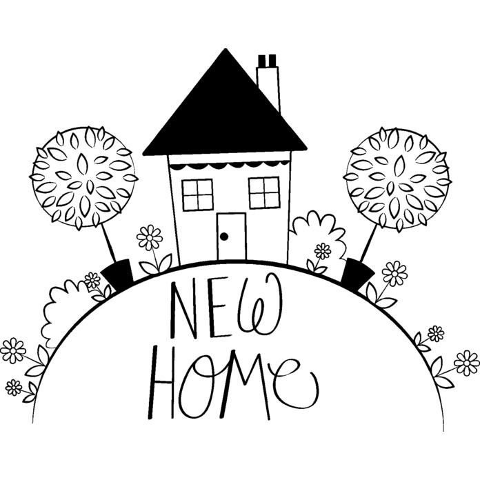 'New Home' Unmounted Rubber Stamp - For Crafting, Scrapbooking and Card Making (RS005222)