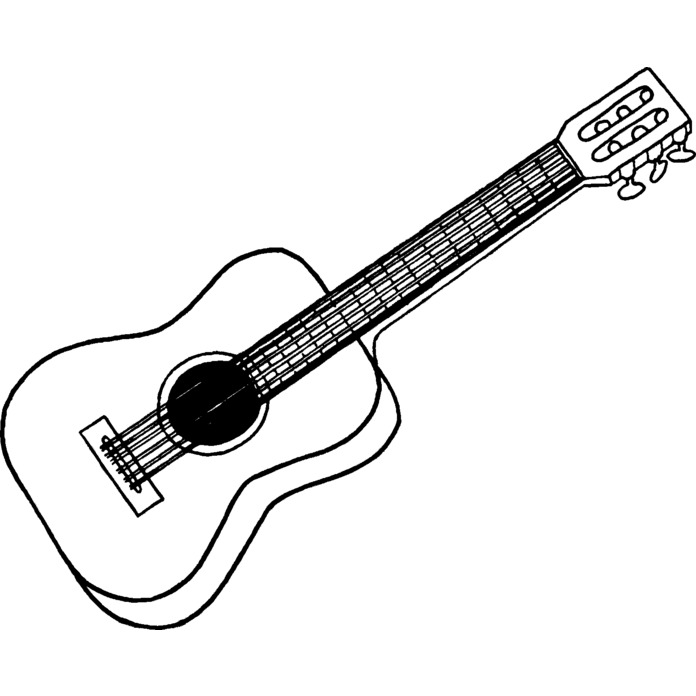 'Classical Guitar' Unmounted Rubber Stamp - For Crafting, Scrapbooking and Card Making (RS005237)