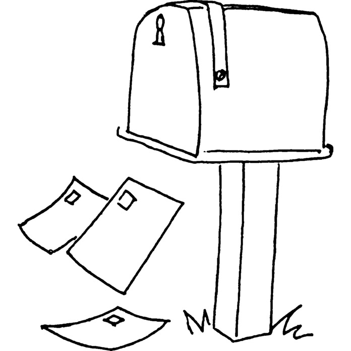'Post Box' Unmounted Rubber Stamp - For Crafting, Scrapbooking and Card Making (RS005509)
