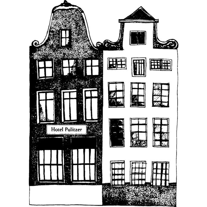 'Amsterdam Buildings' Unmounted Rubber Stamp - For Crafting, Scrapbooking and Card Making - Size A7 (RS00002793)