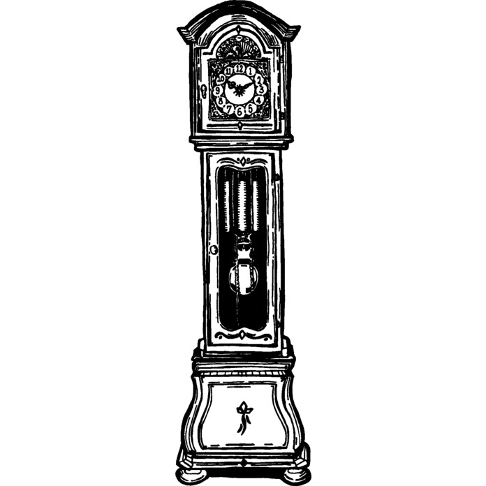 'Grandfather Clock' Unmounted Rubber Stamp -  For Crafting, Scrapbooking and Card Making (RS005835)
