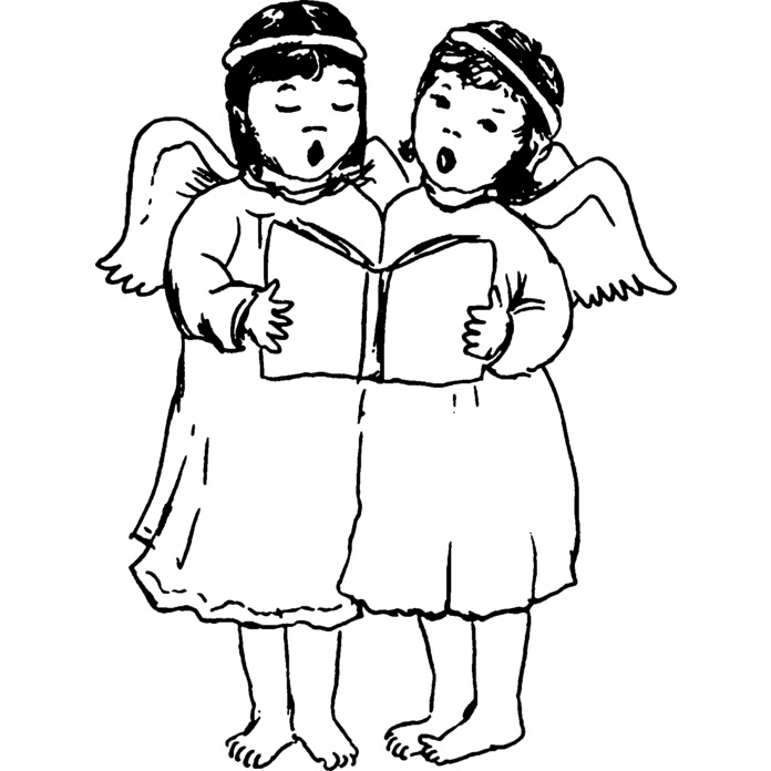 'Singing Angels' Unmounted Rubber Stamp - For Crafting, Scrapbooking and Card Making - Size A7 (RS00003251)