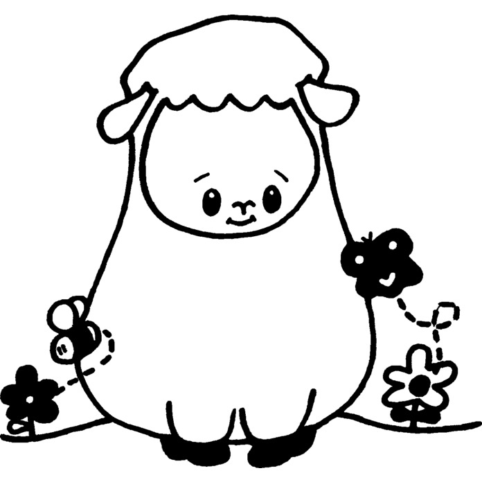 'Cute Sheep' Unmounted Rubber Stamp (RS007993) - Picture 3 of 6