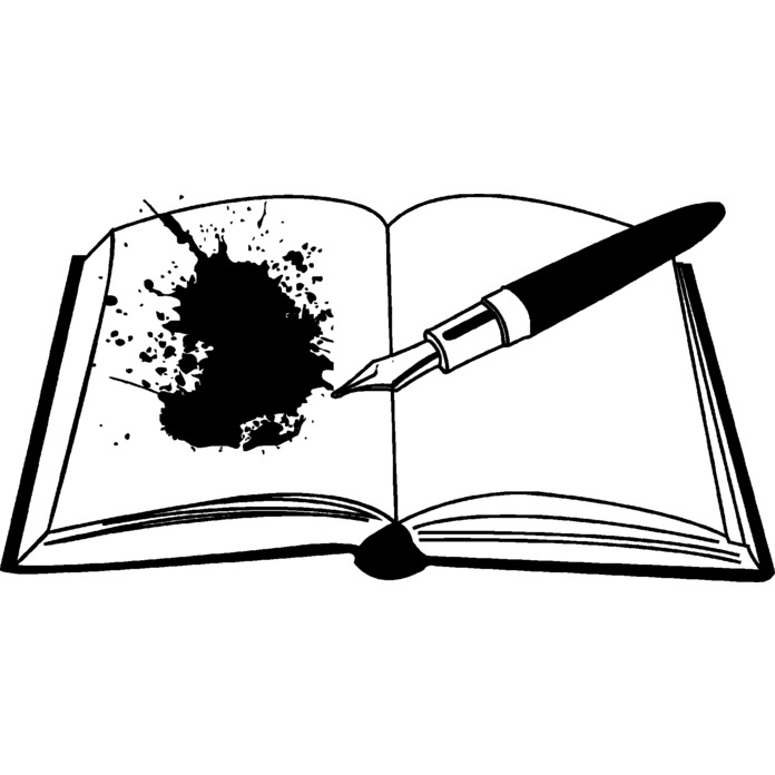 'Fountain Pen & Book' Unmounted Rubber Stamp - For Crafting, Scrapbooking and Card Making - Size A7 (RS00004480)