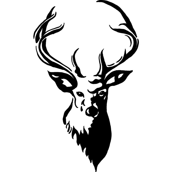 'Stag Head' Unmounted Rubber Stamp - Majestic Deer Antlers Silhouette Emblem - For Crafting, Scrapbooking and Card Making (RS008811)