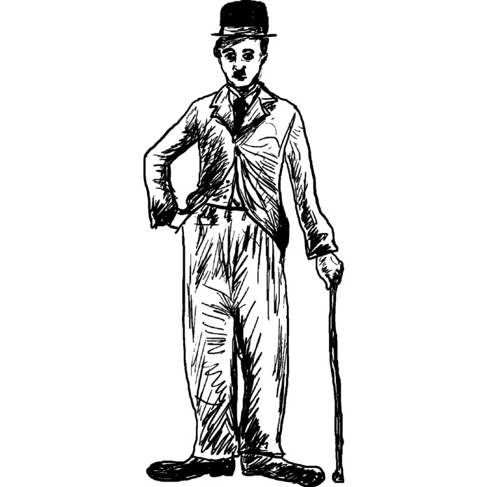 'Charlie Chaplin' Unmounted Rubber Stamp - For Crafting, Scrapbooking and Card Making - Size A7 (RS00004733)