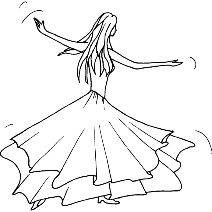 'Dancing Girl' Unmounted Rubber Stamp - For Crafting, Scrapbooking and Card Making - Size A7 (RS00004995)