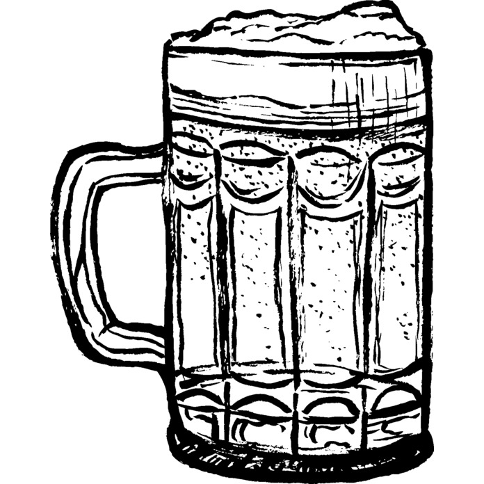 'Glass Of Beer' Unmounted Rubber Stamp - For Crafting, Scrapbooking and Card Making (RS009915)