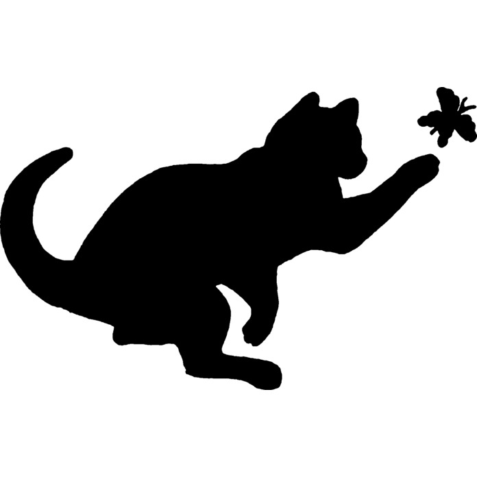 'Cat Chasing Butterfly' Unmounted Rubber Stamp - For Crafting, Scrapbooking and Card Making - Size A7 (RS00005213)