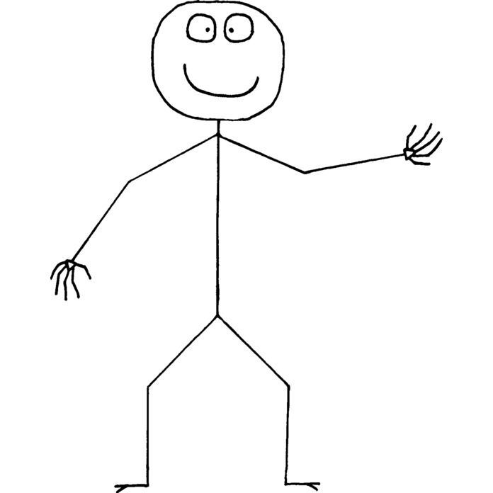 'Stick Man' Unmounted Rubber Stamp - For Crafting, Scrapbooking and Card Making - Size A7 (RS00005236)