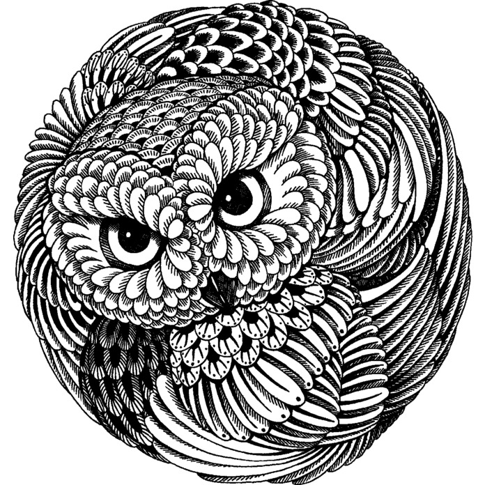 'Owl Feather Pattern' Unmounted Rubber Stamp (RS010623)