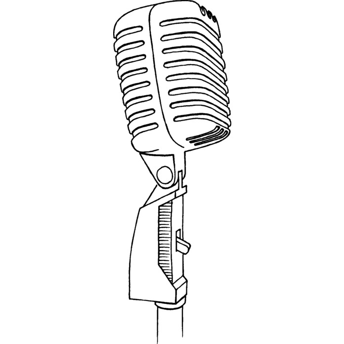 'Retro Microphone' Unmounted Rubber Stamp - For Crafting, Scrapbooking and Card Making (RS010738)