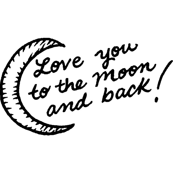 'To The Moon And Back' Unmounted Rubber Stamp - For Crafting, Scrapbooking and Card Making - Size A7 (RS00005725)