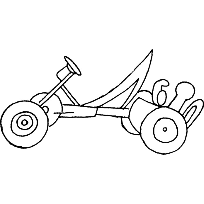 'Go Kart' Unmounted Rubber Stamp -  For Crafting, Scrapbooking and Card Making - Size A7 (RS00006019)