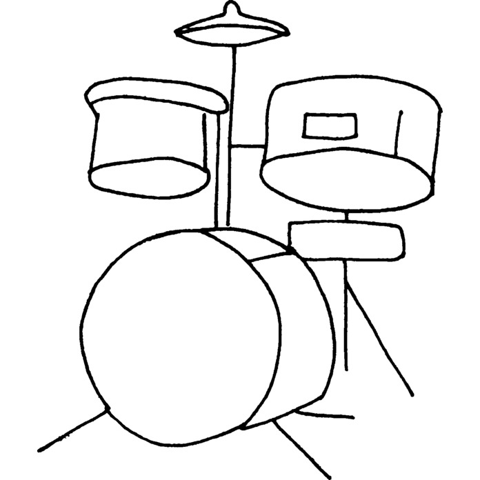 'Drum Kit' Unmounted Rubber Stamp - For Crafting, Scrapbooking and Card Making (RS023282)