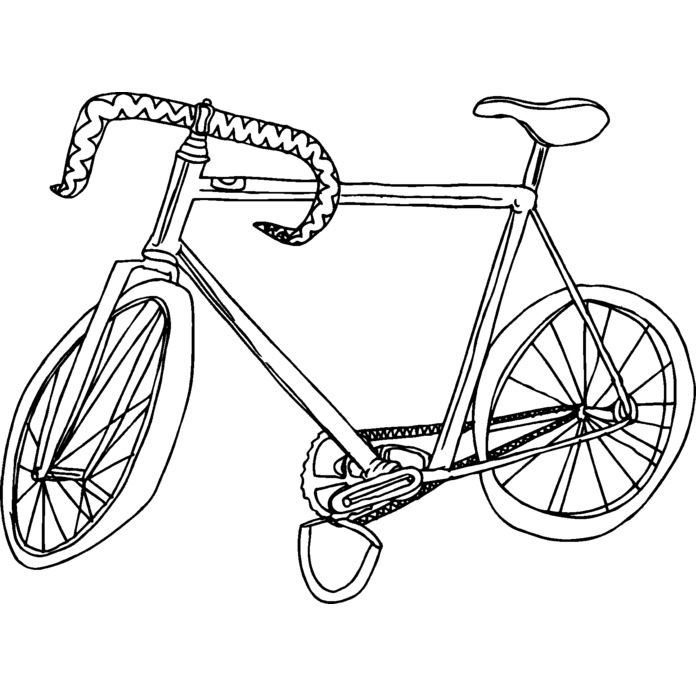 'Pedal Bike' Unmounted Rubber Stamp - For Crafting, Scrapbooking and Card Making (RS012132)