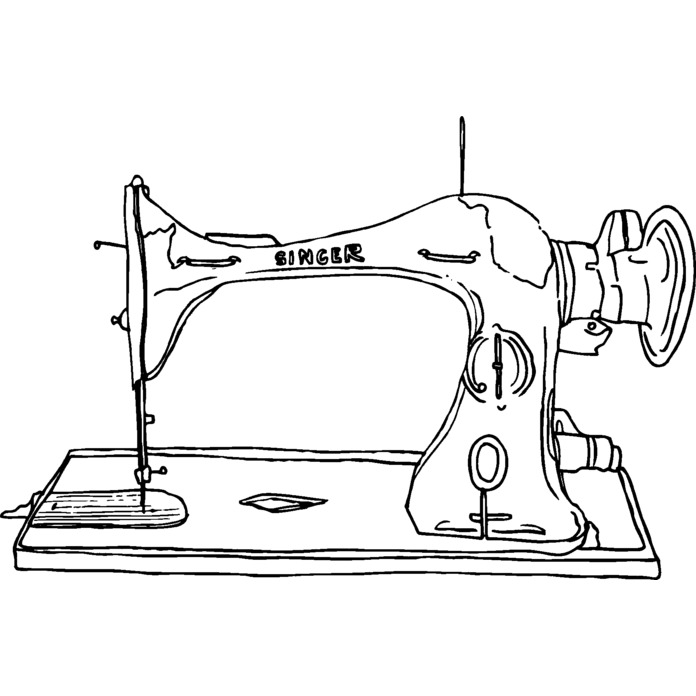 'Sewing Machine' Unmounted Rubber Stamp - For Crafting, Scrapbooking and Card Making - Size A7 (RS00006701)