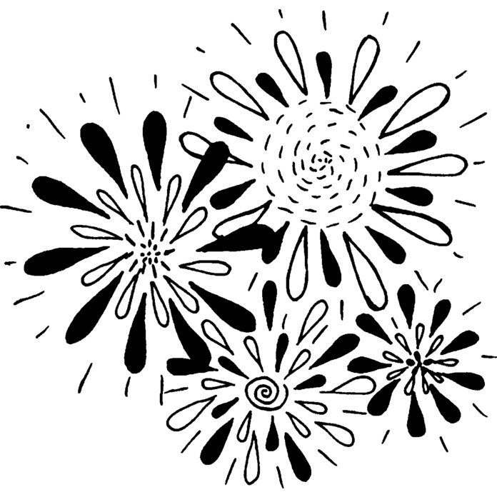 'Fireworks Display' Unmounted Rubber Stamp -  For Crafting, Scrapbooking and Card Making (RS021858)