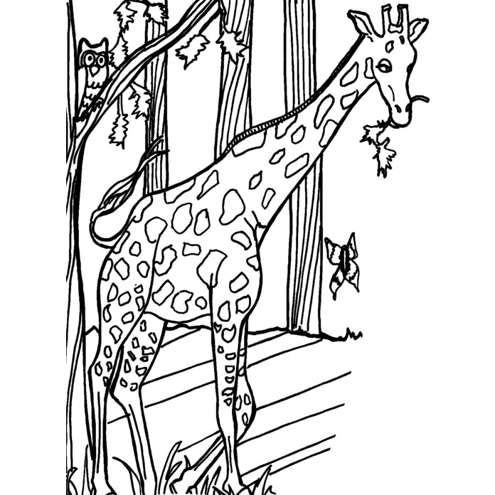 'Giraffe In The Jungle' Unmounted Rubber Stamp - For Crafting, Scrapbooking and Card Making (RS012492)