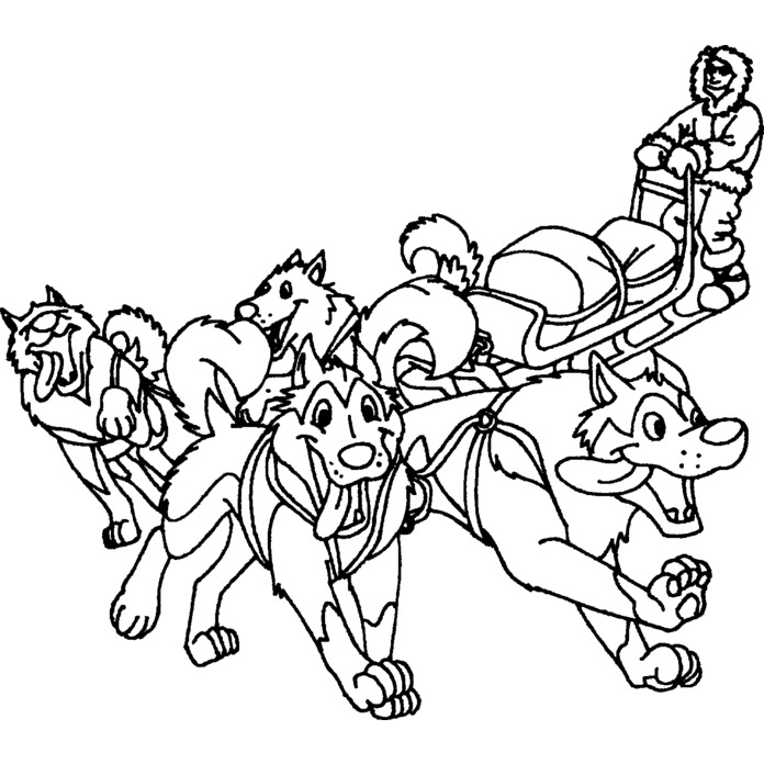 'Running Sled Dogs' Unmounted Rubber Stamp -  For Crafting, Scrapbooking and Card Making - Size A7 (RS00007005)