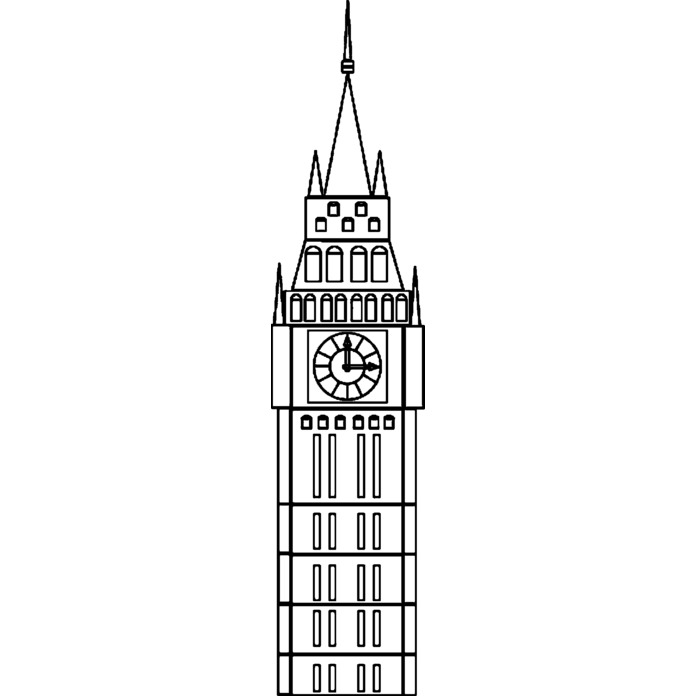 'Big Ben Clock Tower' Unmounted Rubber Stamp - For Crafting, Scrapbooking and Card Making - Size A7 (RS00007024)