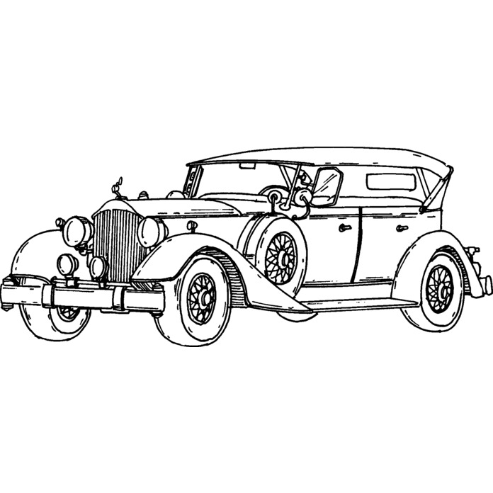 'Vintage Car' Unmounted Rubber Stamp - For Crafting, Scrapbooking and Card Making - Size A7 (RS00007130)