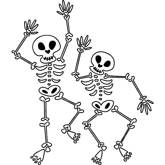 'Dancing Skeletons' Unmounted Rubber Stamp - For Crafting, Scrapbooking and Card Making - Size A7 (RS00007197)