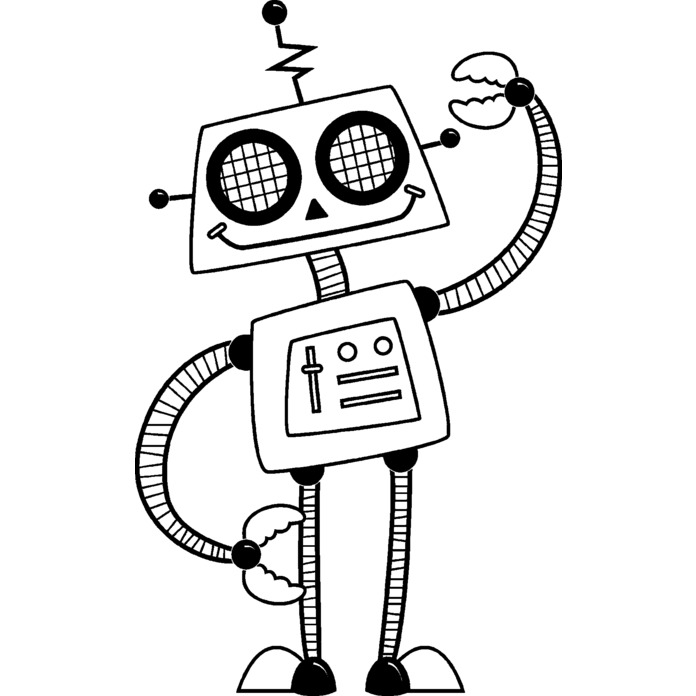 'Happy Robot' Unmounted Rubber Stamp (RS013255)