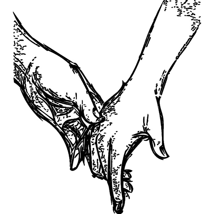 'Holding Hands' Unmounted Rubber Stamp - A7 - Craft Stamp for Scrapbooking, Card Making, Journals and Creative Projects (RS00007350)