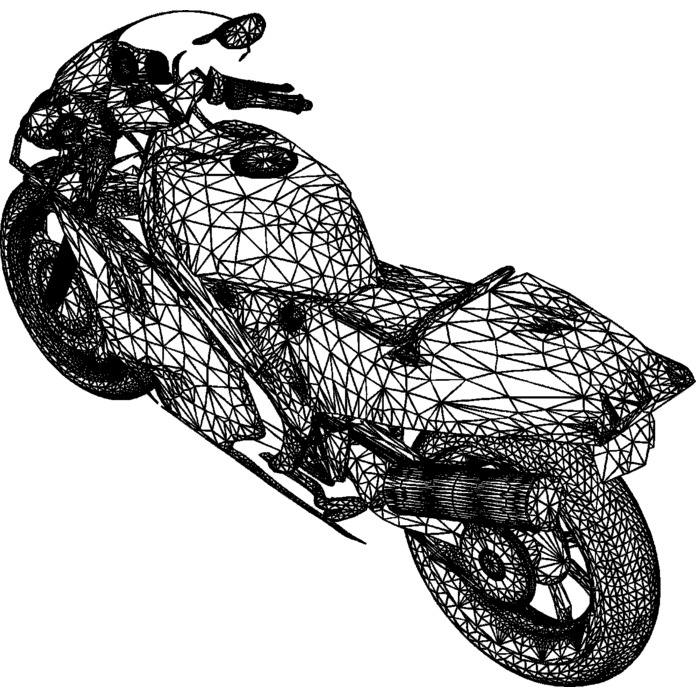 'Wireframe Motorbike' Unmounted Rubber Stamp - For Crafting, Scrapbooking and Card Making - Size A7 (RS00007382)