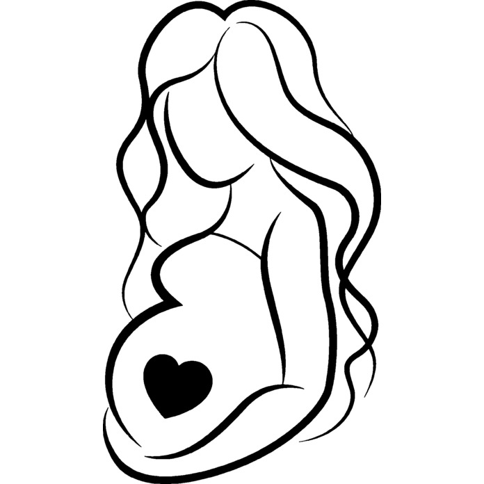 'Pregnant Woman' Unmounted Rubber Stamp - For Crafting, Scrapbooking and Card Making - Size A7 (RS00007576)