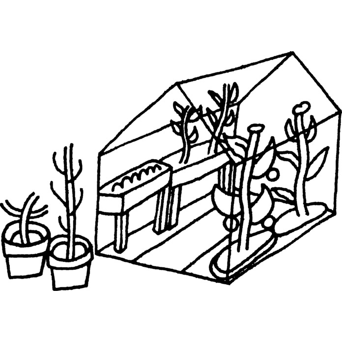 'Garden Greenhouse' Unmounted Rubber Stamp - For Crafting, Scrapbooking and Card Making (RS014806)