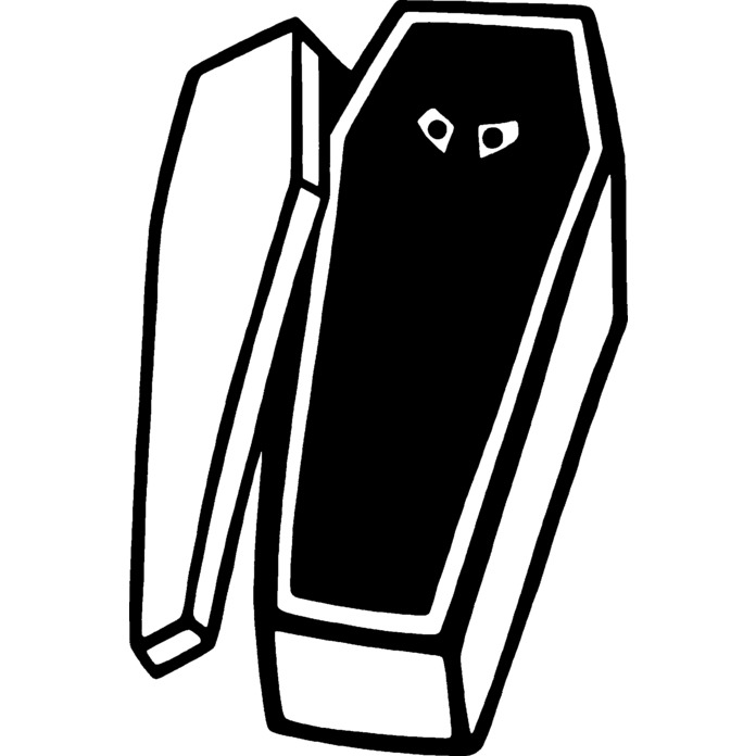 'Vampire In Coffin' Unmounted Rubber Stamp - For Crafting, Scrapbooking and Card Making (RS023480)