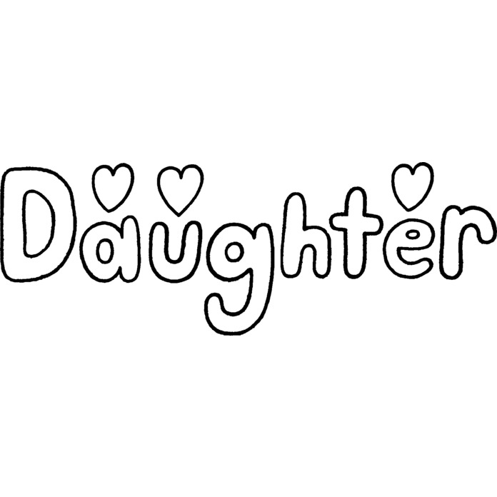 'Daughter Text' Unmounted Rubber Stamp -  For Crafting, Scrapbooking and Card Making (RS015334)