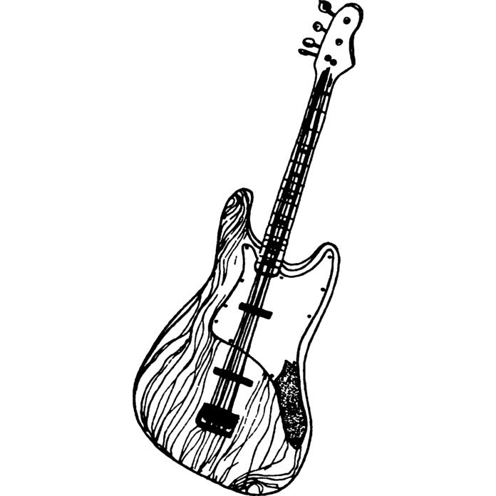 'Electric Guitar' Unmounted Rubber Stamp - For Crafting, Scrapbooking and Card Making (RS015531)