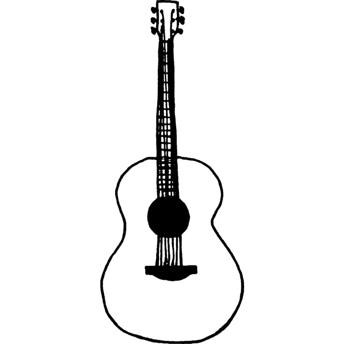 'Acoustic Guitar' Unmounted Rubber Stamp - For Crafting, Scrapbooking and Card Making (RS015861)
