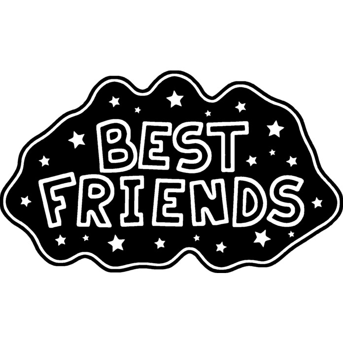 'Best Friends' Unmounted Rubber Stamp - For Crafting, Scrapbooking and Card Making (RS016624)