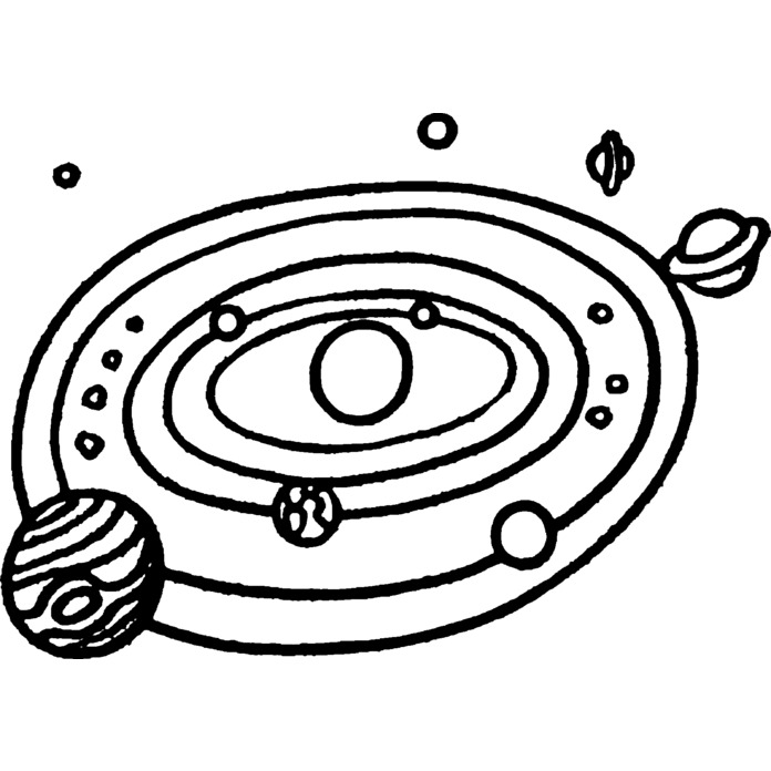 'Solar System' Unmounted Rubber Stamp - For Crafting, Scrapbooking and Card Making (RS016687)