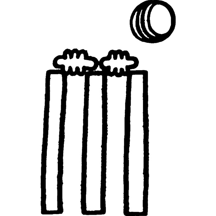 'Cricket Wickets & Ball' Unmounted Rubber Stamp - For Crafting, Scrapbooking and Card Making - Size A7 (RS00009948)