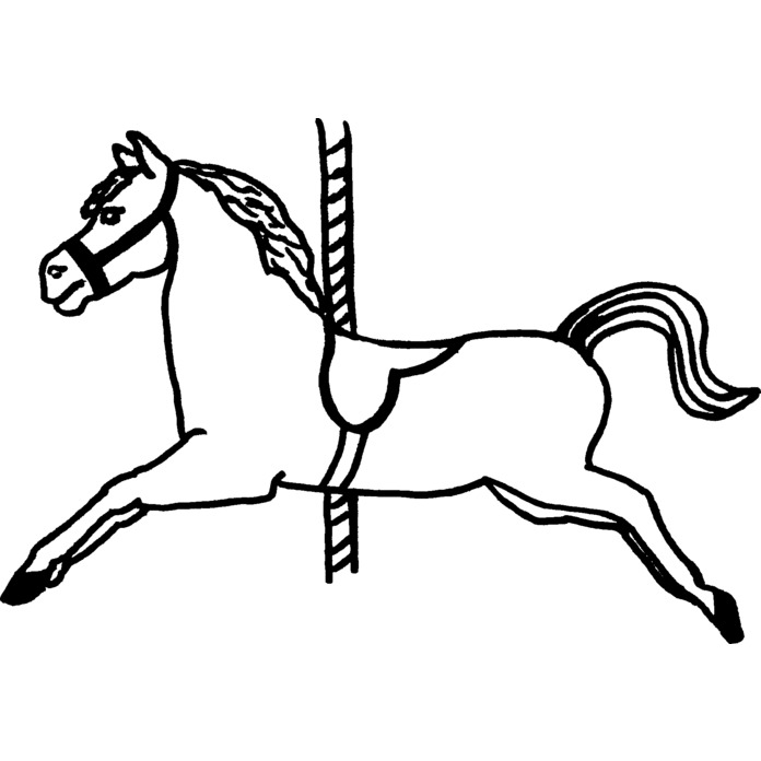'Carousel Horse' Unmounted Rubber Stamp - For Crafting, Scrapbooking and Card Making (RS017132)
