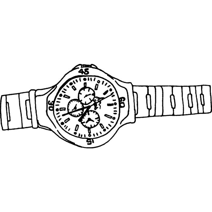 'Mens' Watch' Unmounted Rubber Stamp - For Crafting, Scrapbooking and Card Making - Size A7 (RS00011127)