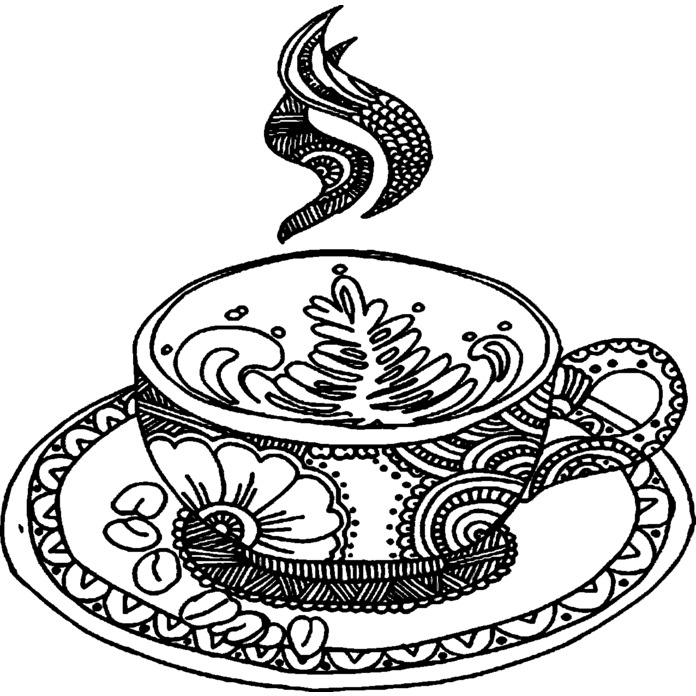 'Fancy Teacup' Unmounted Rubber Stamp - For Crafting, Scrapbooking and Card Making (RS018275)