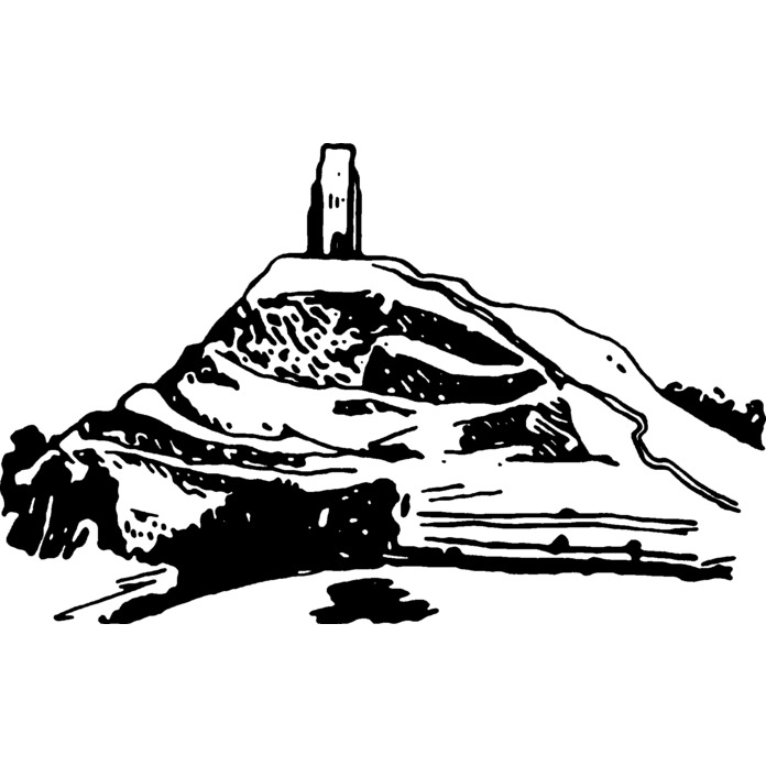 'Glastonbury Tor' Unmounted Rubber Stamp -  For Crafting, Scrapbooking and Card Making - Size A7 (RS00011247)