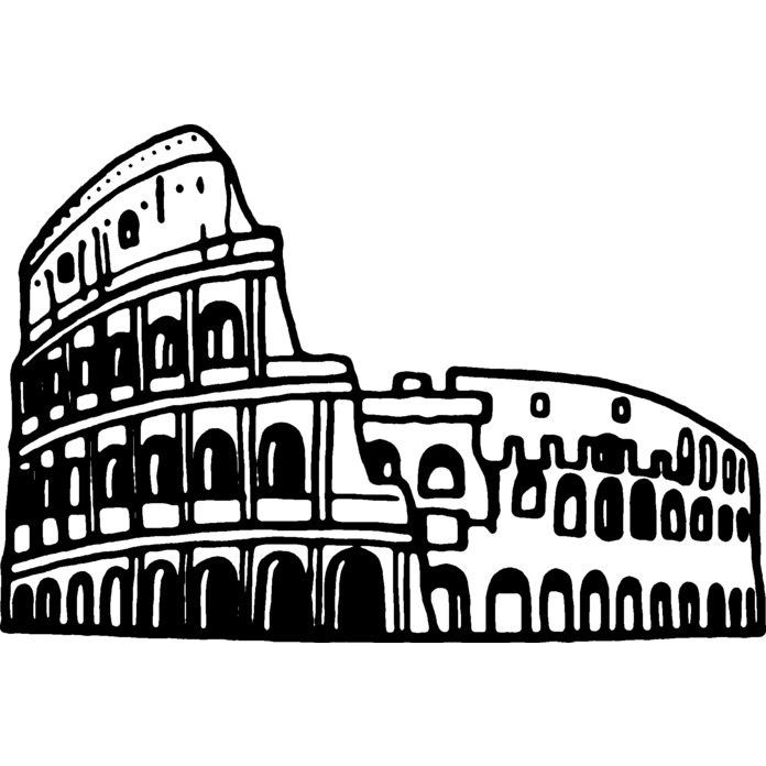 'Rome Colosseum' Unmounted Rubber Stamp - For Crafting, Scrapbooking and Card Making - Size A7 (RS00011310)