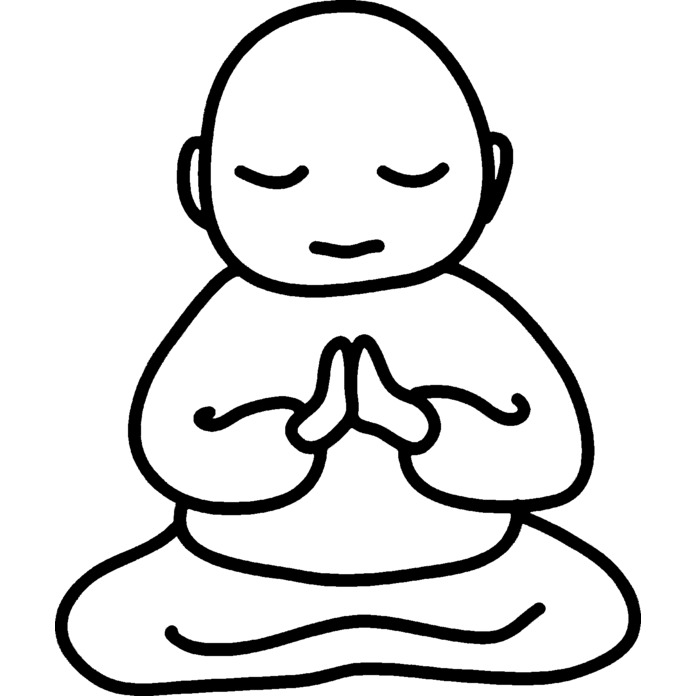 'Buddhist Monk' Unmounted Rubber Stamp - For Crafting, Scrapbooking and Card Making - Size A7 (RS00011864)