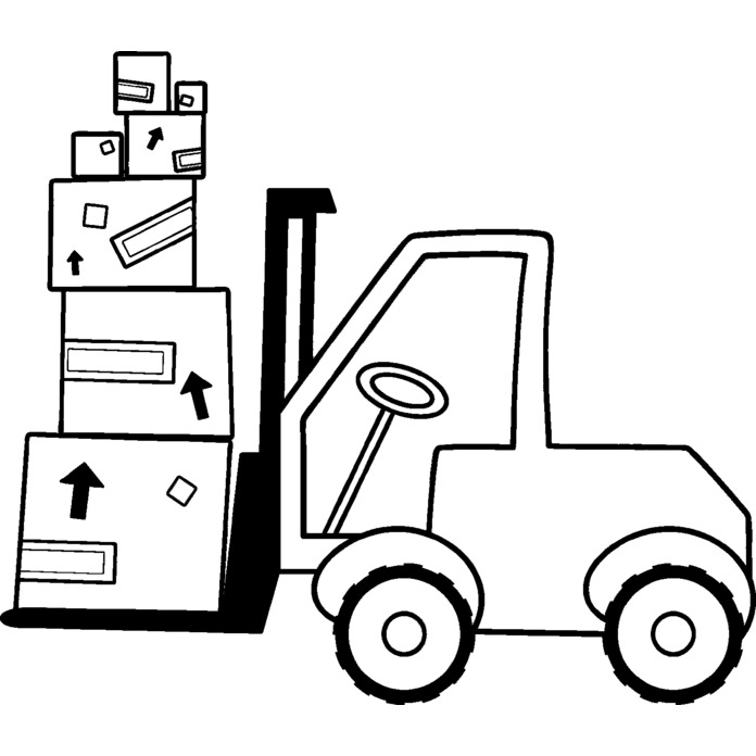 'Forklift Truck' Unmounted Rubber Stamp - Warehouse Loader Industrial Equipment - For Crafting, Scrapbooking and Card Making - Size A7 (RS00012374)