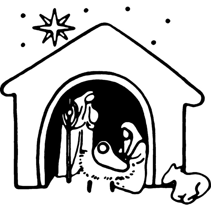 'Nativity Scene' Unmounted Rubber Stamp - A7 - Craft Stamp for Scrapbooking, Card Making, Journals and Creative Projects (RS00012431)